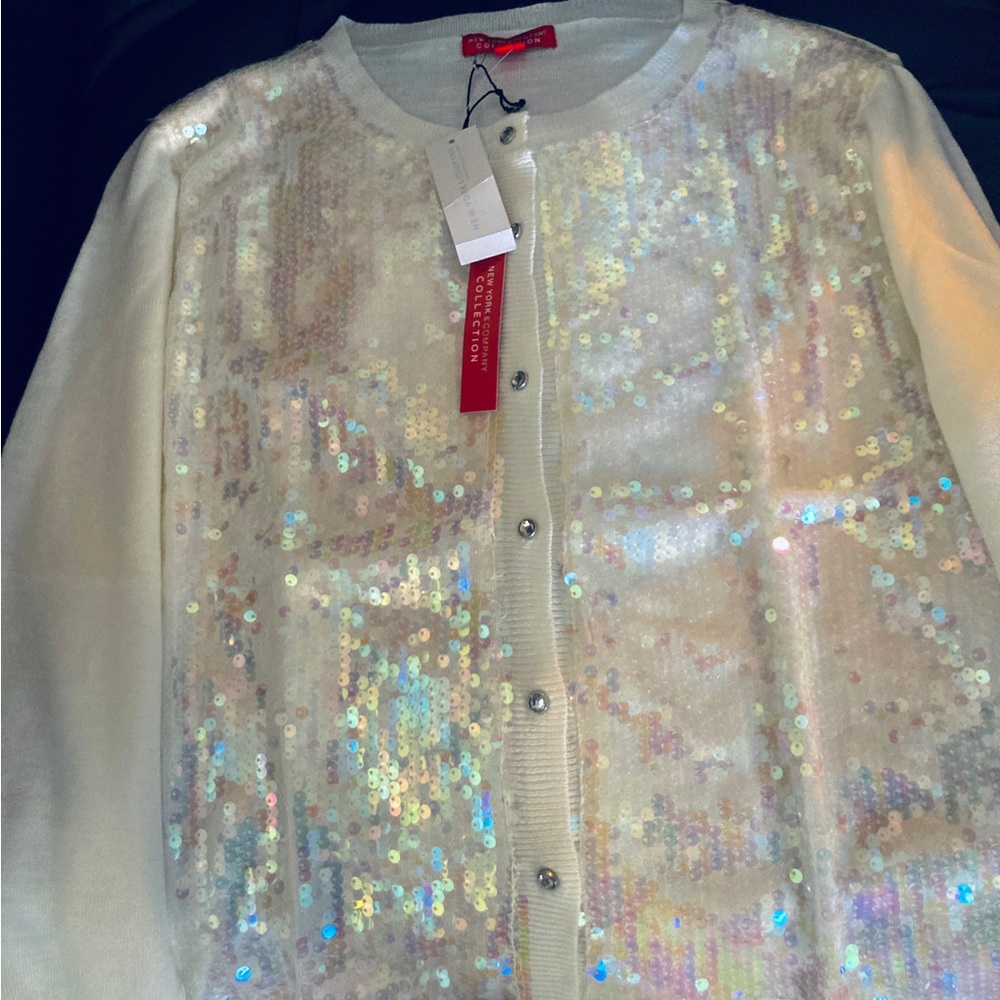 White Sequin Sweater